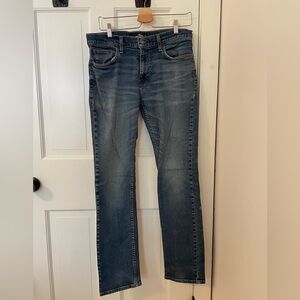 Hollister Men's Distressed Medium Wash Straight Jeans 32x34"